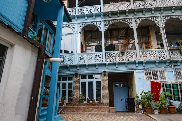 Tbilisi Georgia Old House Apartments Typical Balcony Historic Center — Stock Photo, Image