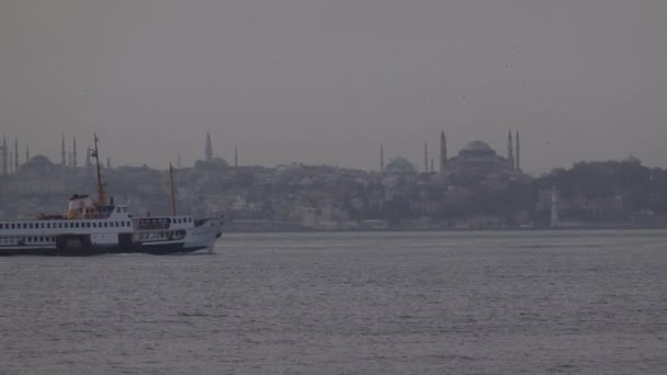 Istanbul Turkey Dec 2019 Βόλτα Πλοίο Στο Λιμάνι Της Κωνσταντινούπολης — Αρχείο Βίντεο