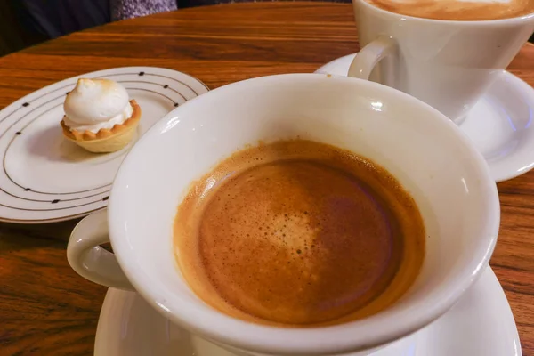 Estocolmo Suécia Fika Sueco Tradicional Uma Xícara Café Expresso Latte — Fotografia de Stock
