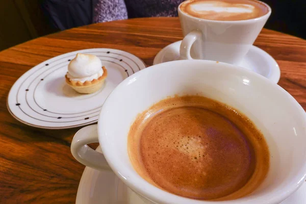 Estocolmo Suécia Fika Sueco Tradicional Uma Xícara Café Expresso Latte — Fotografia de Stock