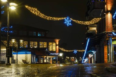 Stockholm, İsveç Lidingo Centrum 'da Noel süslemeleri.
