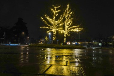 Stockholm, İsveç Lidingo Centrum 'da Noel süslemeleri.