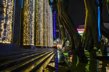 Stockholm, İsveç Noel 'de Consert Hall' un basamakları.
