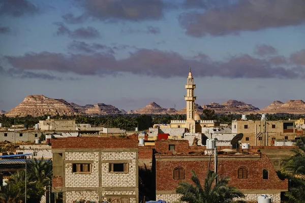 Siwa Oasis Egito Horizonte Mesquita Siwa — Fotografia de Stock