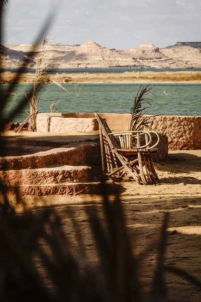 Siwa Oasis Egyiptom Napozószékek Aftnas Partján — Stock Fotó