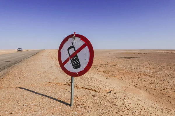 Marsa Matrouh Αίγυπτος Ένα Σημάδι Που Απαγορεύει Χρήση Των Κινητών — Φωτογραφία Αρχείου