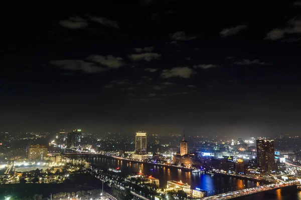 Cairo Egypte Skyline Nachts — Stockfoto