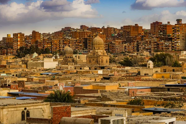 Cairo Egypte Buurt Van Mansheya Nasir Ondergaande Zon — Stockfoto