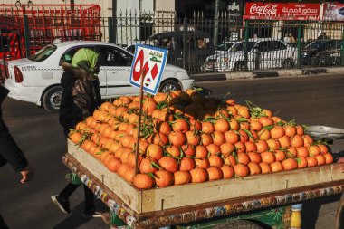 Cairo, Egypt A stand selling oranges.