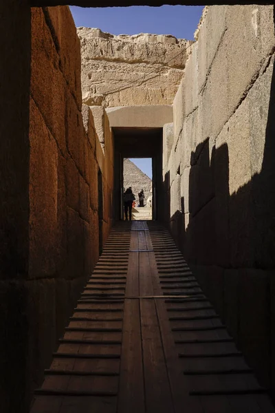 Kahire Mısır Giza Piramitleri Khafre Vadisi Tapınağı Nda Bir Geçit — Stok fotoğraf