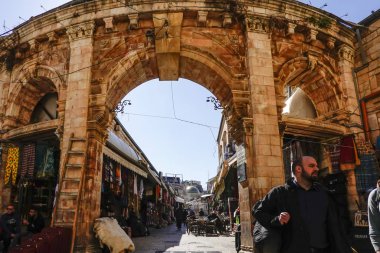 Kudüs, İsrail Halk pazarda ve eski şehirde çarşı