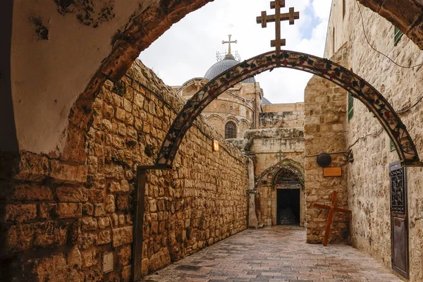 Jerusalén Israel Pequeño Patio Perteneciente Iglesia Copta Etíope Dentro Del — Foto de Stock