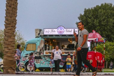 DOHA, QATAR Food truck on the corniche