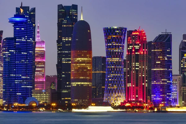 Doha Qatar Skyline West Bay — Fotografia de Stock