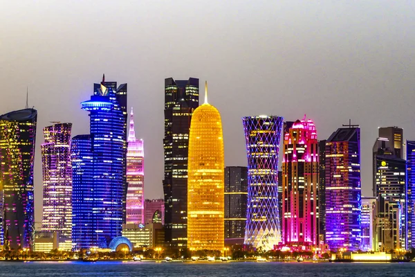 Doha Qatar Skyline West Bay — Fotografia de Stock