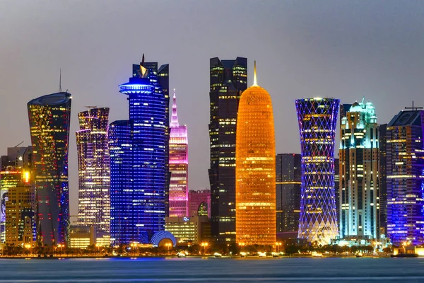 Doha Qatar Skyline West Bay — Stok fotoğraf