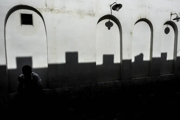 Dauhá Scéna Katar Street Silné Stíny Souku — Stock fotografie