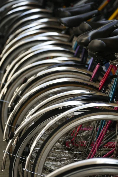 Copenhagen Dinamarca Bicicletas Estacionadas Estación Central — Foto de Stock