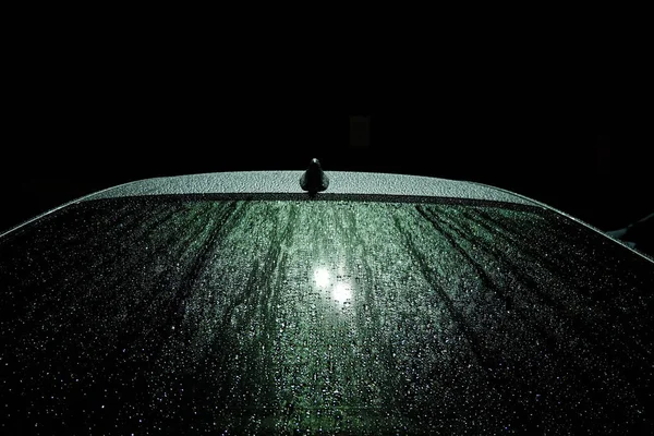 Solomons Maryland Usa Raindrops Car Roof Windshield — 스톡 사진