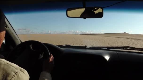 Siwa Ägyptischer Geländewagen Auf Den Wüstensanddünen — Stockvideo