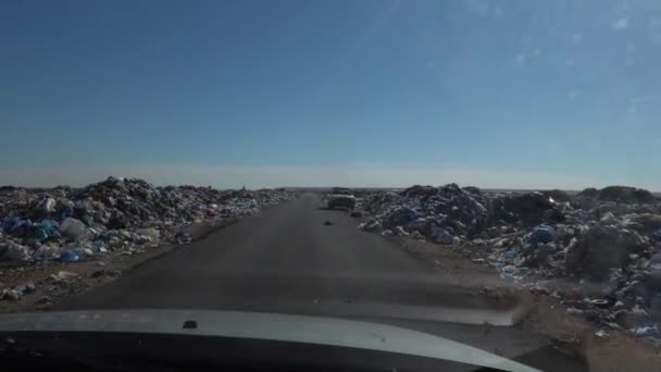 Marsa Matruh 埃及2020年1月20日撒哈拉沙漠中的城市垃圾堆 — 图库视频影像