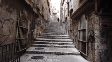 Jerusalem, Israel Jan 20, 2020 People walking in Old Town Jerusalem