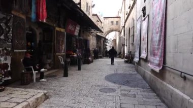 Jerusalem, Israel Jan 20, 2020 People walking in Old Town Jerusalem