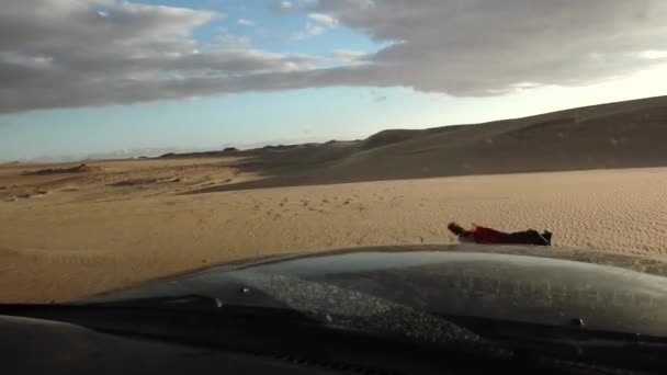 Siwa Egypt Four Wheel Driving Desert Sand Dunes — Stock Video