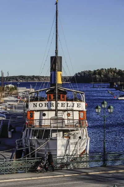 Norrtalje Svezia Una Vecchia Nave Vapore Norrtelje Attraccata Nel Porto — Foto Stock