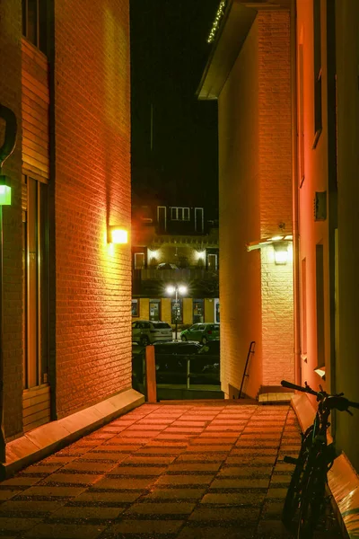 Норртале Швеція Вулиця Вночі Старому Місті — стокове фото