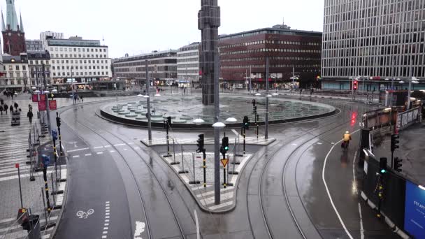 Stoccolma Svezia Kungsgatan King Street Nel Centro Città — Video Stock