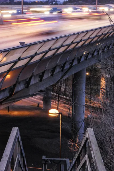 Estocolmo Suécia Tráfego Estrada Entardecer — Fotografia de Stock