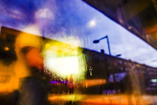 Stockholm Sweden Window Steamy Pizzeria — Stock Photo, Image