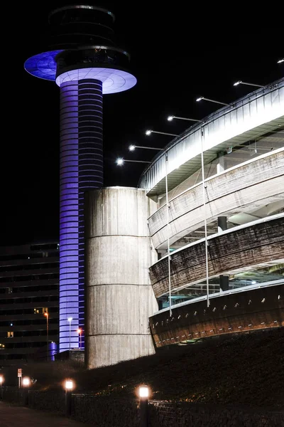 Stockholm Suède Mars 2020 Tour Contrôle Parking Nuit — Photo