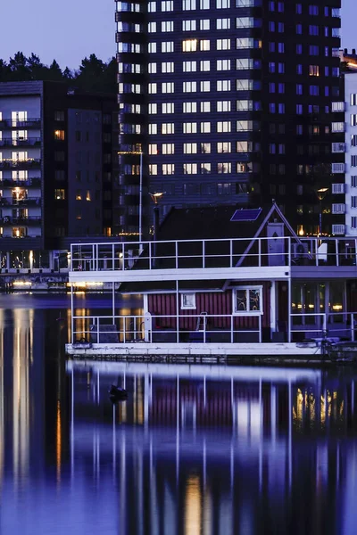 Stockholm Zweden Maart 2020 Skyline Van Liljeholmstorget Bij Zonsopgang — Stockfoto