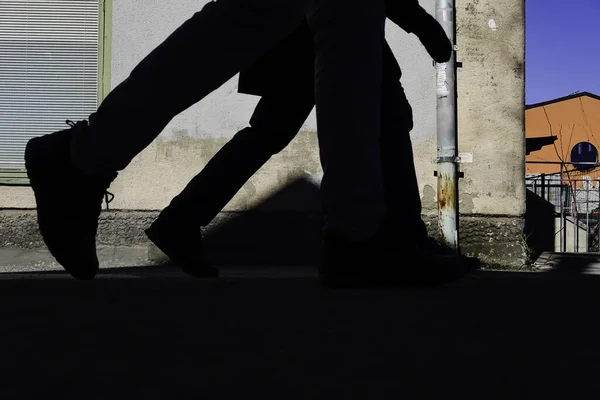 Stockholm Sweden Pedestrians Strong Shadow City Street — Stock Photo, Image