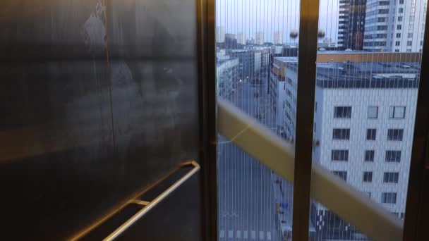 Stockholm Sveç Liljeholmskajen Mahallesi Nde Halka Açık Bir Asansör — Stok video