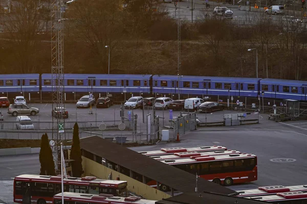 Sztokholm Szwecja Metro Dworzec Autobusowy Przedmieściach Nybohova — Zdjęcie stockowe