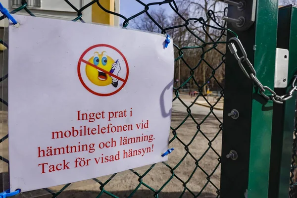 Stockholm, Sweden  A sign in Swedish at a daycare center: 