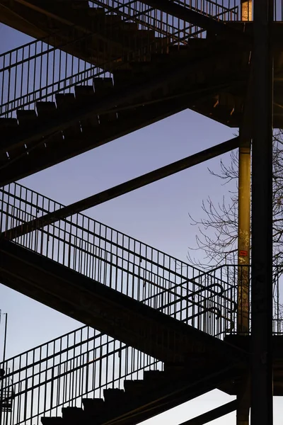 Stoccolma Svezia Scale Silhouette Sotto Ponte Liljeholmen — Foto Stock