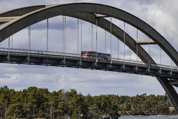 Stavsnas Suède Pont Djurobron Djuro Dans Archipel Stockholm — Photo