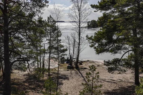 Stockholm Den April 2020 Björkviks Strand Stockholms Skärgård — Stockfoto