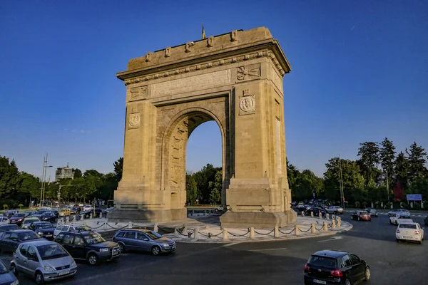 Bucharest Romania Arcul Triumf Francia Arc Triomphe Mintájára — Stock Fotó