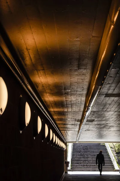 Stockholm Zweden Woonwerkverkeer Thorildsplan Tunnelbana Metrostation Groene Lijn Gebouwd 1952 — Stockfoto