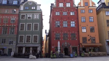 Stockholm, İsveç 16 Nisan 2020 Gamla Stan veya Covid19 salgını sırasında turistten yoksun Eski Şehir