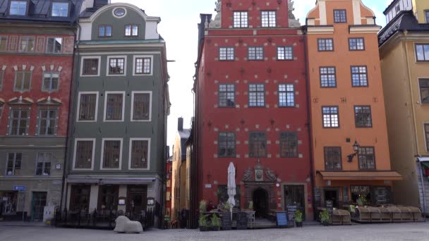 Estocolmo Suecia Abril 2020 Gamla Stan Ciudad Vieja Desprovista Turistas — Vídeo de stock