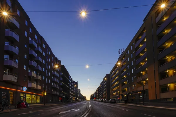 Stockholm Zweden Hornsgatan Een Hoofdstraat Het Eiland Sodermalm Bij Zonsopgang — Stockfoto