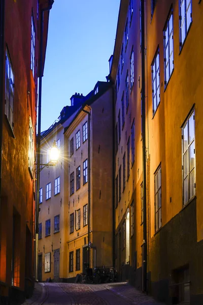 Stockholm Sweden Old Town Gamla Stan Dawn Bollhusgrand Alley — Stock Photo, Image