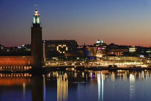 Стокгольм Швеція Рано Вранці Було Освітлено Міською Радою — стокове фото