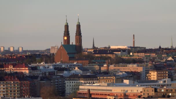 Стокгольм Швеция Небо Закате Смотрит Север — стоковое видео